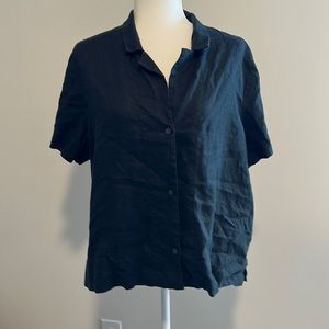 Everlane linen black button up shirt